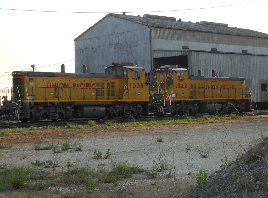 UPY 1338  28May2011  Saturday Morning at WabTec - the old HBT Engine Shop - on Milby Street 